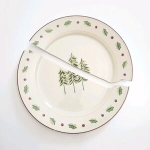 Broken Christmas Tree Plate For Crafts Mosaic Pieces Tiles Merry Brite 2003 MBT1